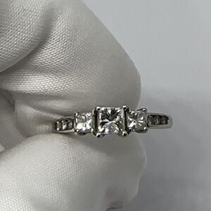 14KW Natural Princess Cut Diamond Ring